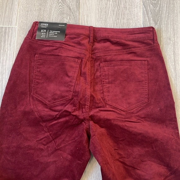 NWT Jones New York Burgundy Corduroy Trouser Skinny Leg Size 8 - Picture 5 of 8